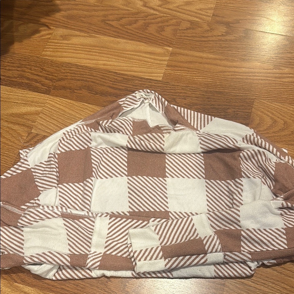 Maurice’s Brown and White Checkered Top